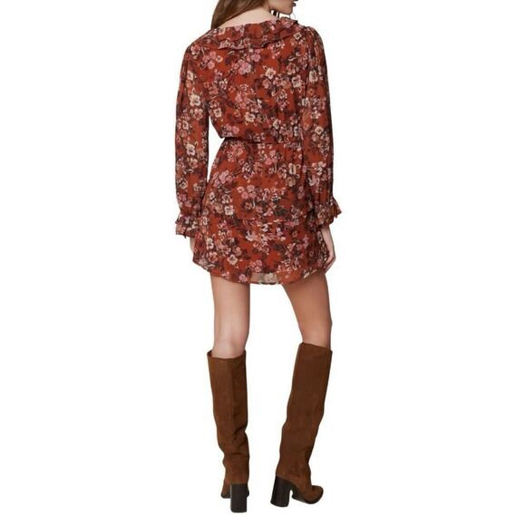 NWT Lost + Wander Terracotta Bloom Brown Orange Mini Dress - Picture 2 of 7